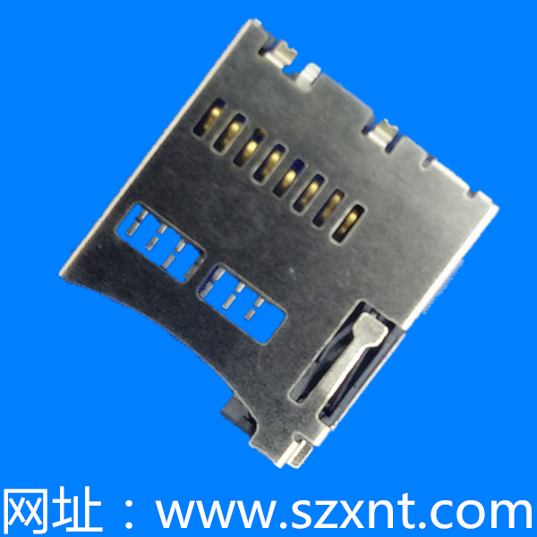 TF卡座/microSD push 内焊带侦测（常开）（H=1.85mm）