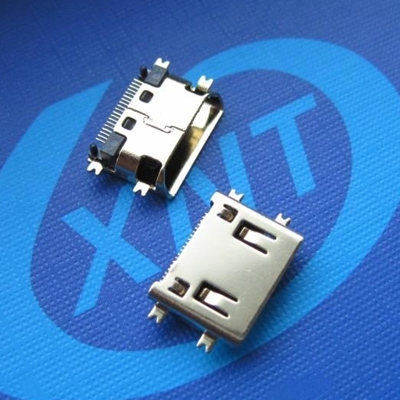 广西HDMI C TYPE 母座 Sinking1.5mm (短体)斜口