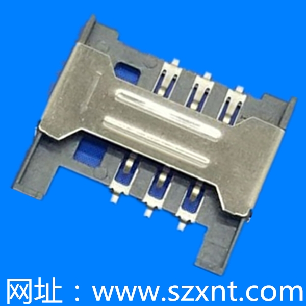 湘西Sim no-push type 6Pin (H=1.8mm)无柱无侦测