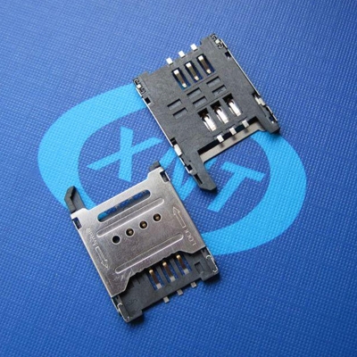 江苏SIM card holder hinged type 6Pin (H=1.8mm) without column detection