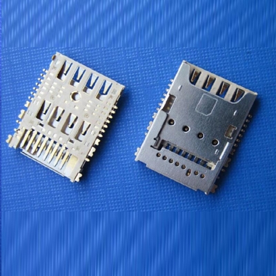 吴中SIM card holder microSim8Pin+TF8Pin No-push (H=2.26)