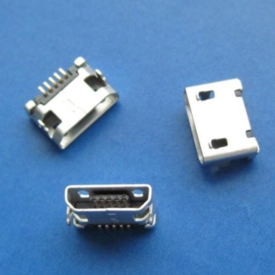 microUSB B type 5pin (Soldering feet: SMT, Housing: Post-adhesion) Flaps-free Post 7.20mm
