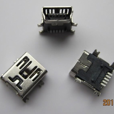 常熟miniUSB B type 5pin (Soldering feet: SMT, Housing: SMT)