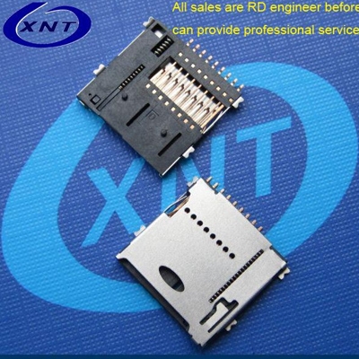 浙江TF card seat PUSH 1.4mm high solderband detection / microSD push high 1.4mm outer strip detection