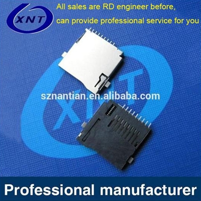浙江TF card holder / microSD push sink 0.9mm outer ribbon detection