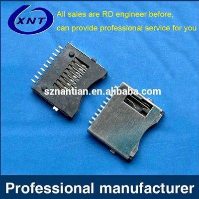 浙江TF card holder / microSD push pull type with detection (normally open) (H=1.70mm)
